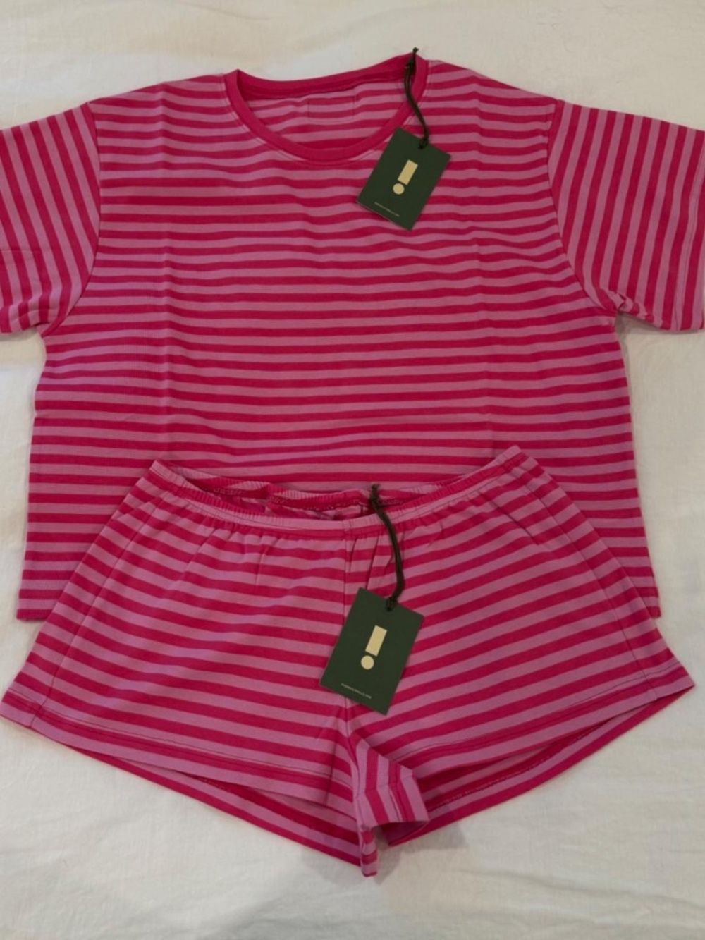 Daily Drills Striped Cotton Relaxed Tee and Striped Cotton Micro Shorts
